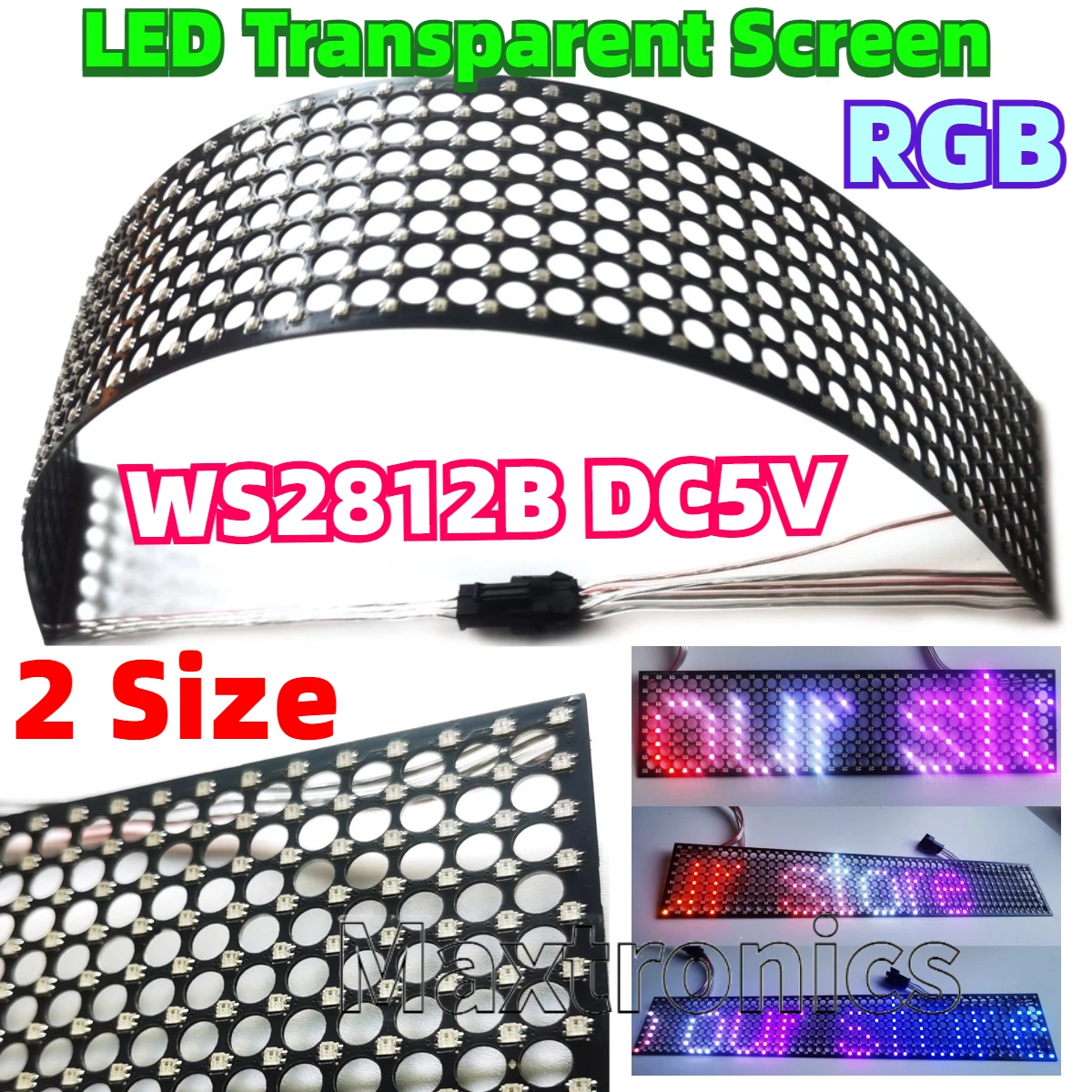 Ws2812B - WS2812B شاشة LED شفافة كاملة الألوان