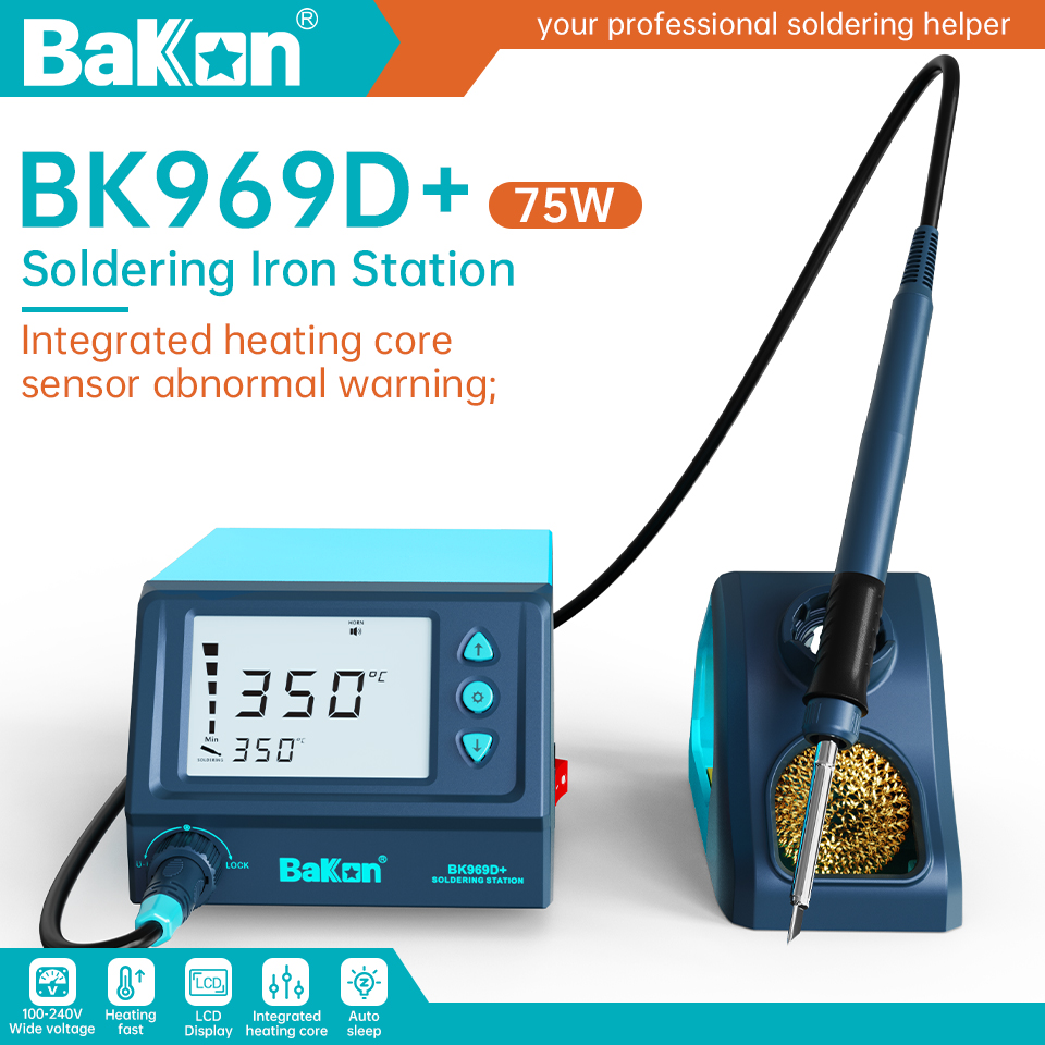 Bakon 75 واط BK969D + محطة لحا - مراجعة Soldering Iron Temperature Probe وسعره