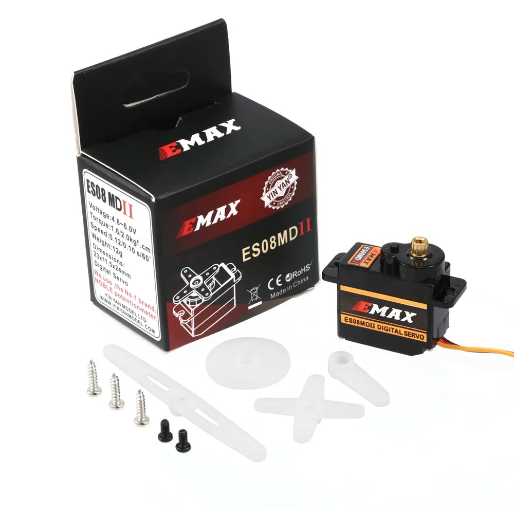 سيرفو رقمي EMAX ES08MDII ES08M - مراجعة Servo Sg90 وسعره